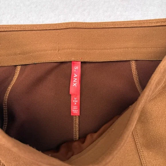 Spanx High Waisted Faux Suede Flare Pants Size Small Camel Brown Country Western - Picture 7 of 11